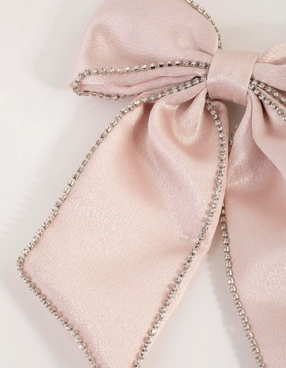 Blush Fabric Cupchain Satin Bow Clip - Image 2