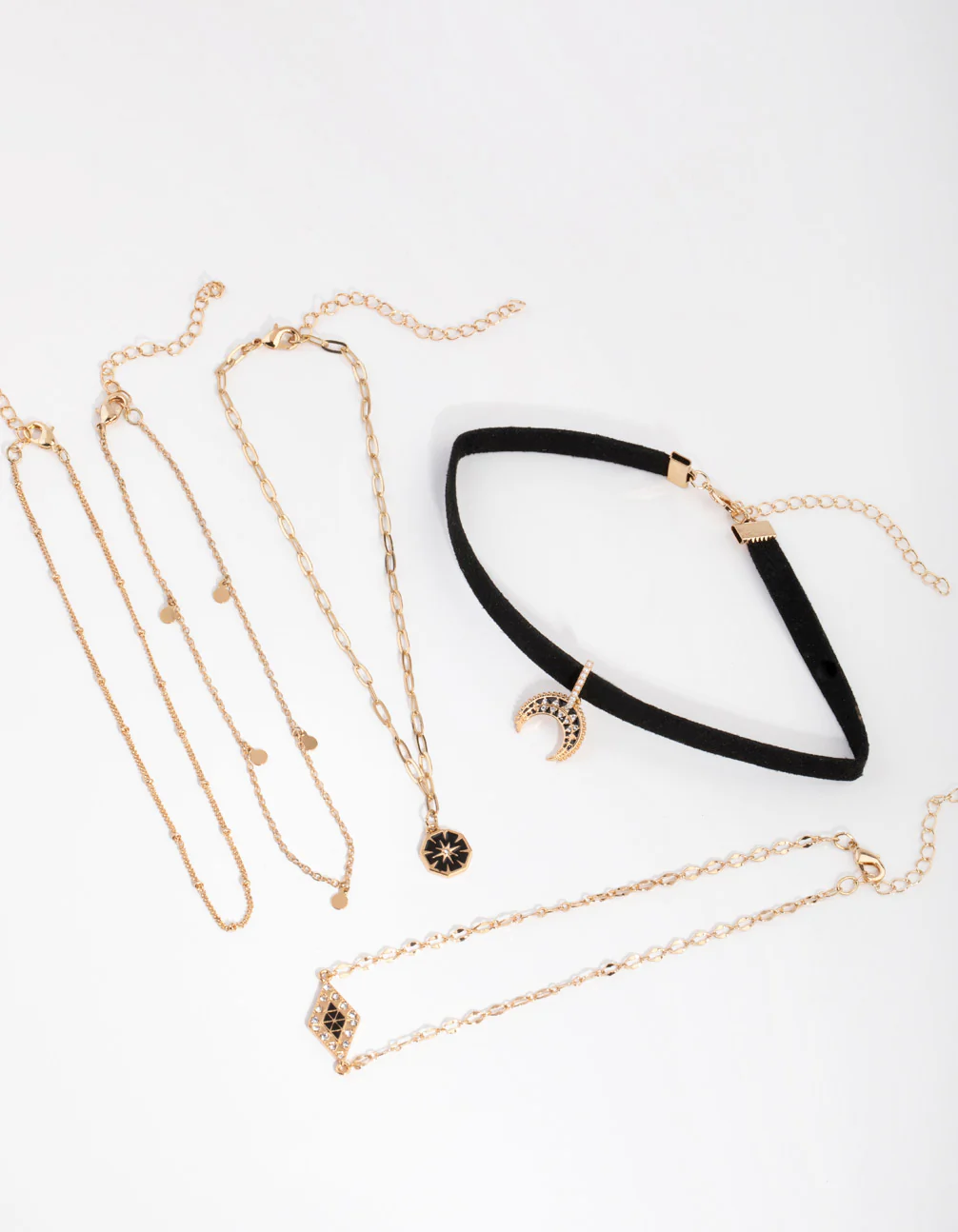 Gold Decorated Crescent Choker 5-Pack - Image 2