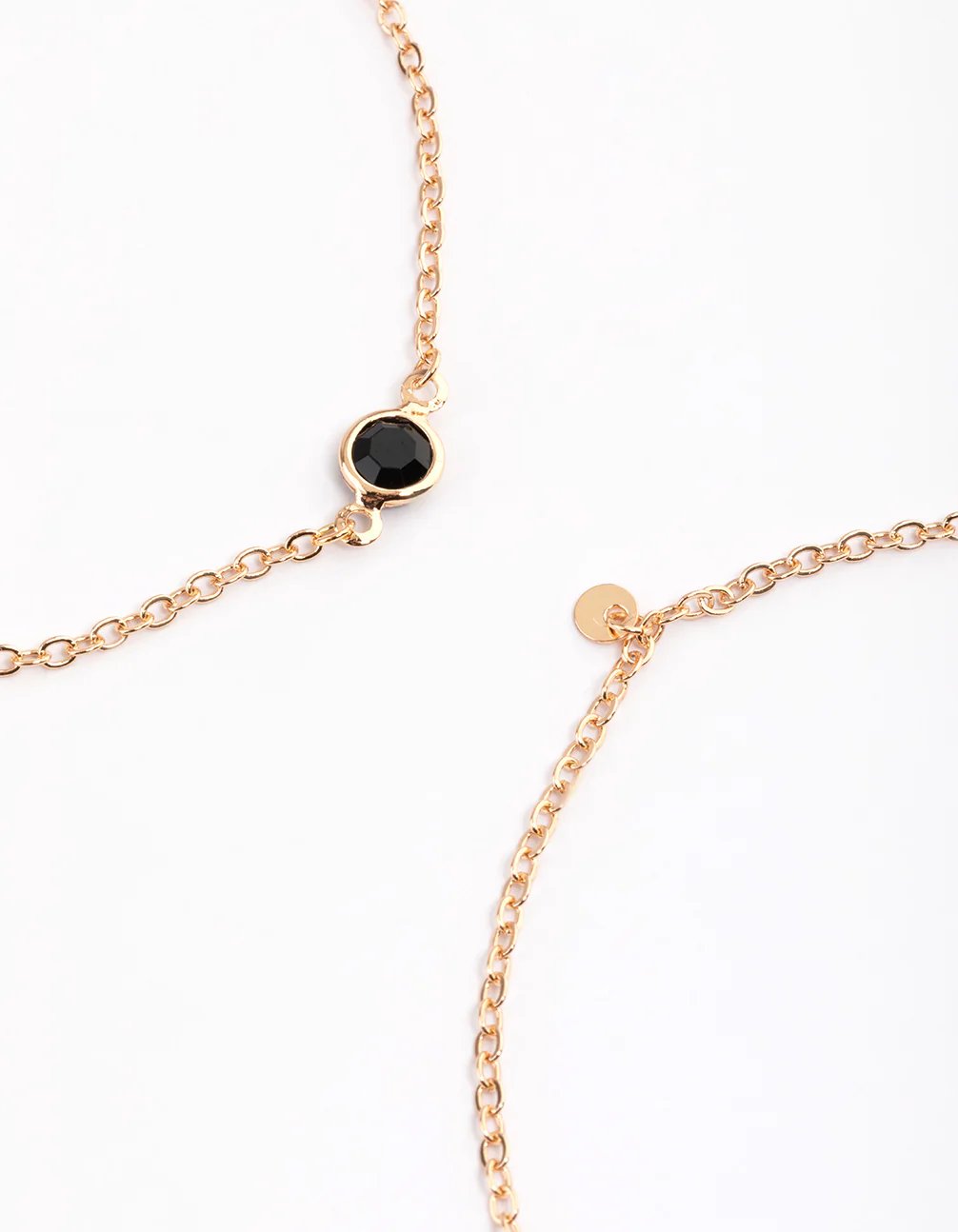 Gold Four Layer Black Stone Anklet - Image 3