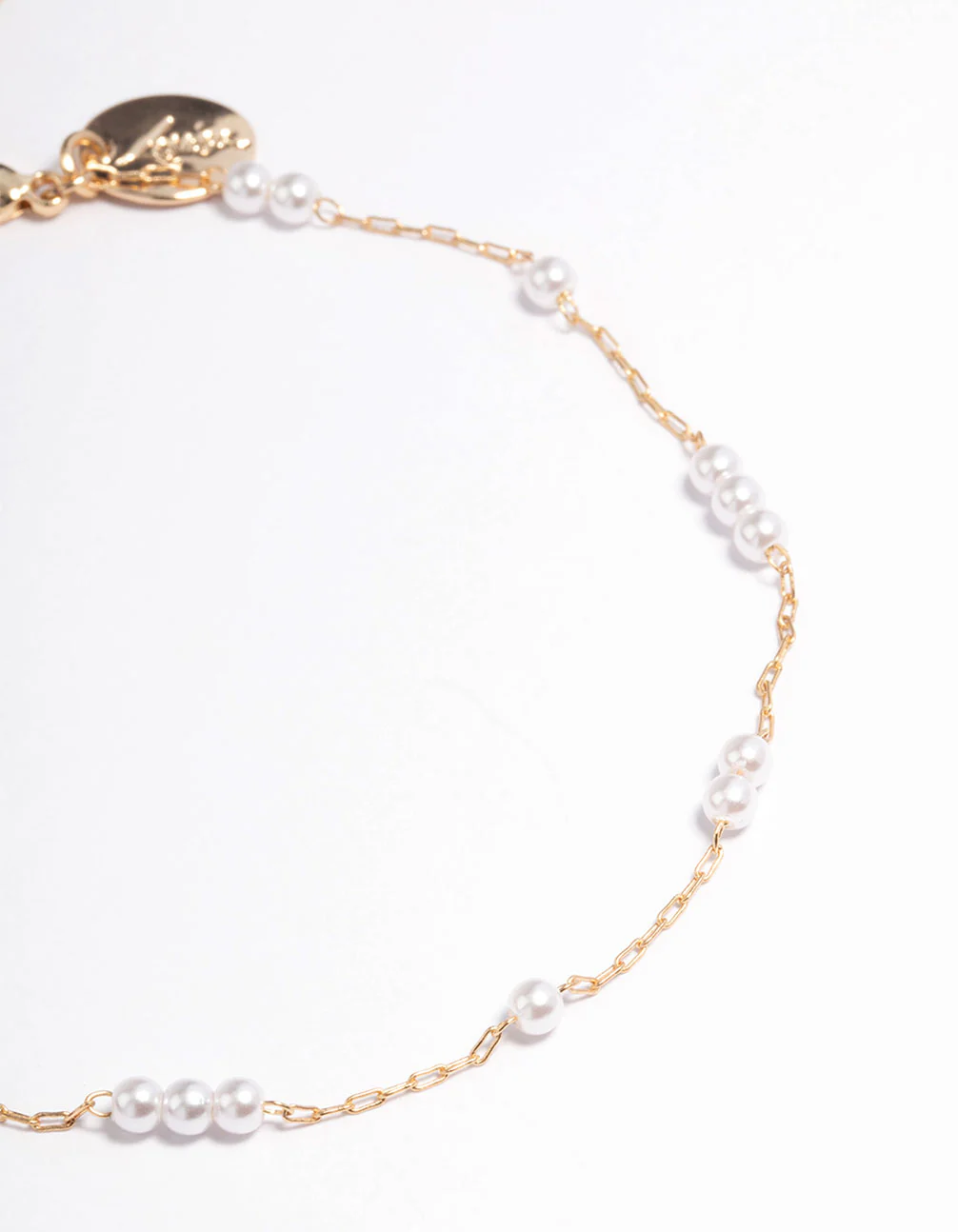 Gold Dainty Pearl Anklet - Image 2