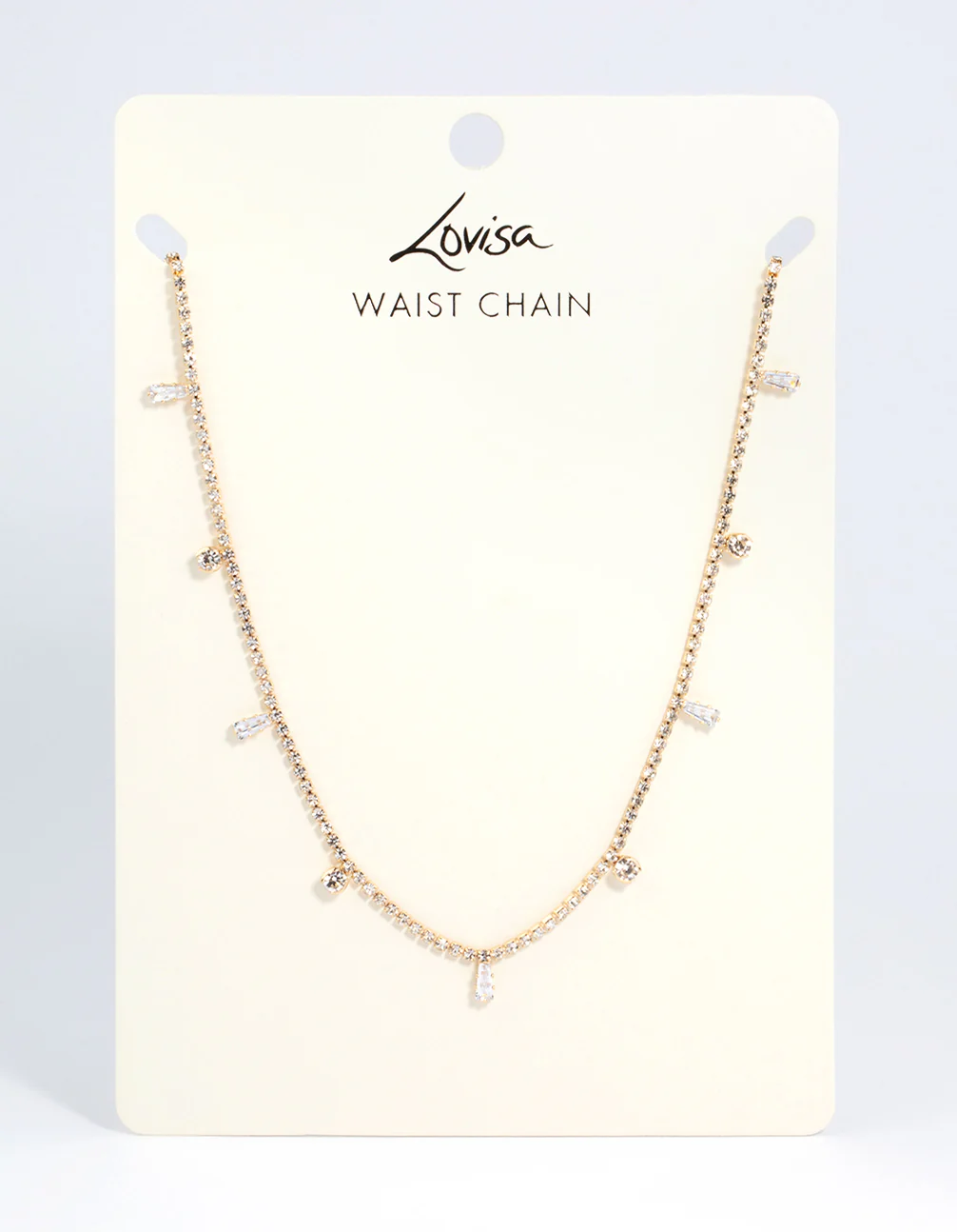 Gold Diamante Drop Waist Chain - Image 3