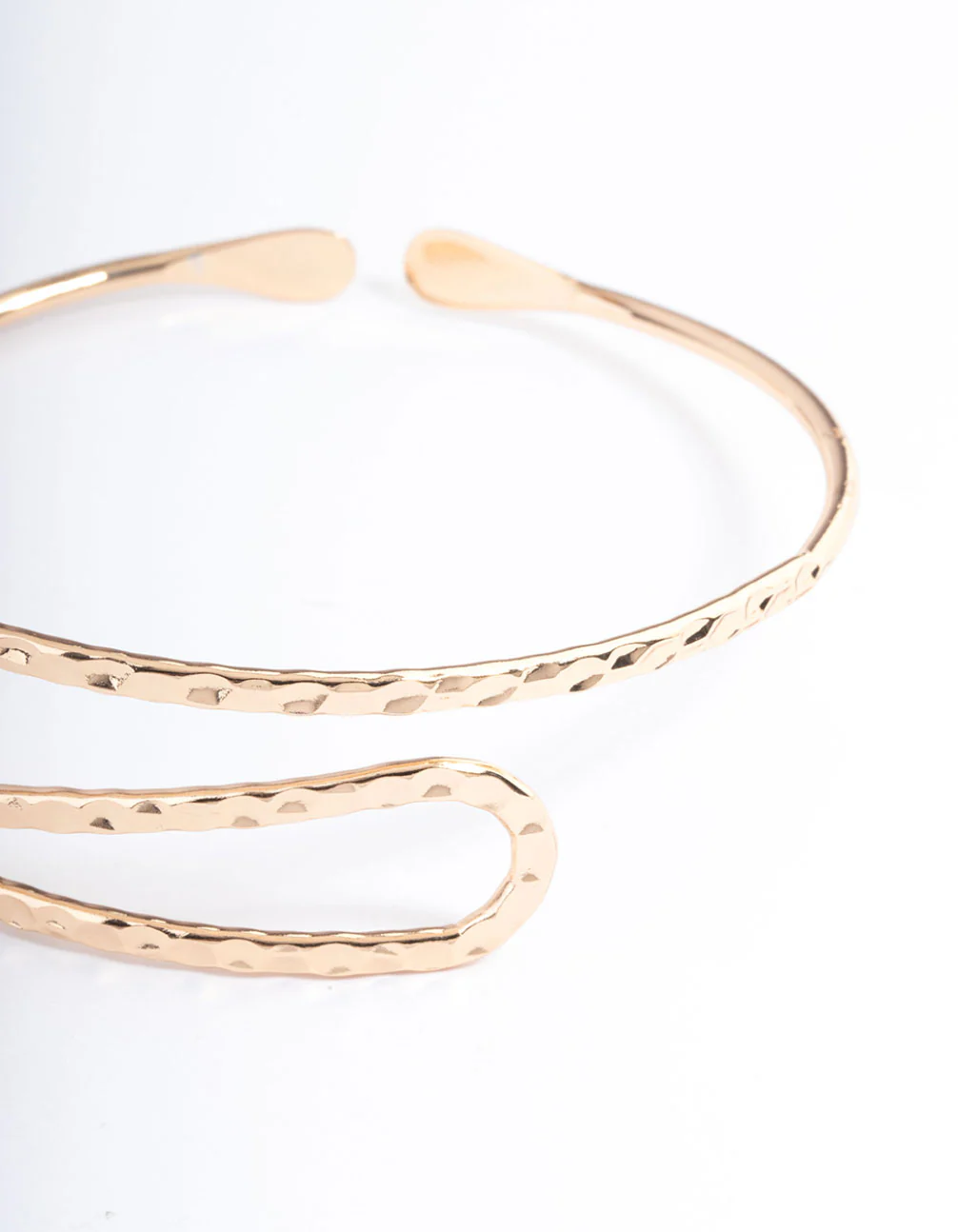 Gold Hammered Swirl Bangle Arm Cuff - Image 2