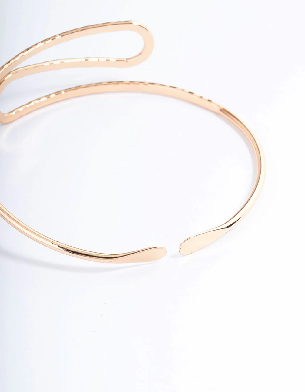 Gold Hammered Swirl Bangle Arm Cuff - Image 3