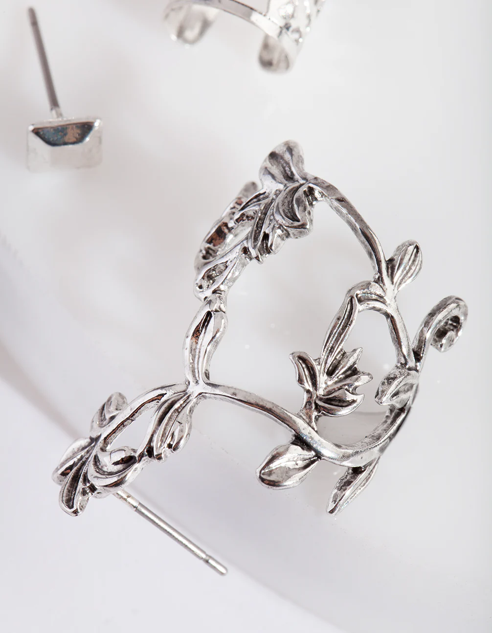 Silver Leaf Wrap Ear Stack - Image 3