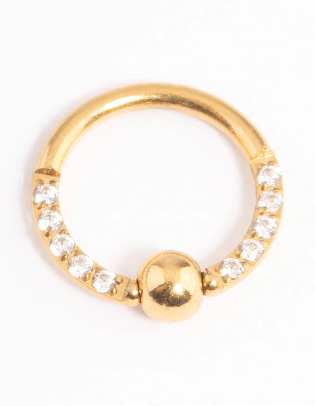Gold Plated Surgical Steel Cubic Zirconia Bead Earring - Image 2