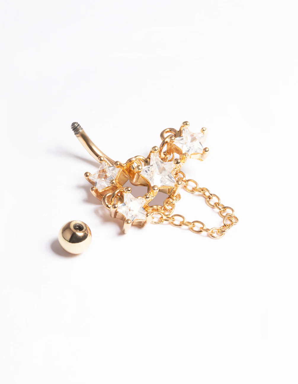 Gold Plated Surgical Steel Grand Star Belly Ring - Image 3
