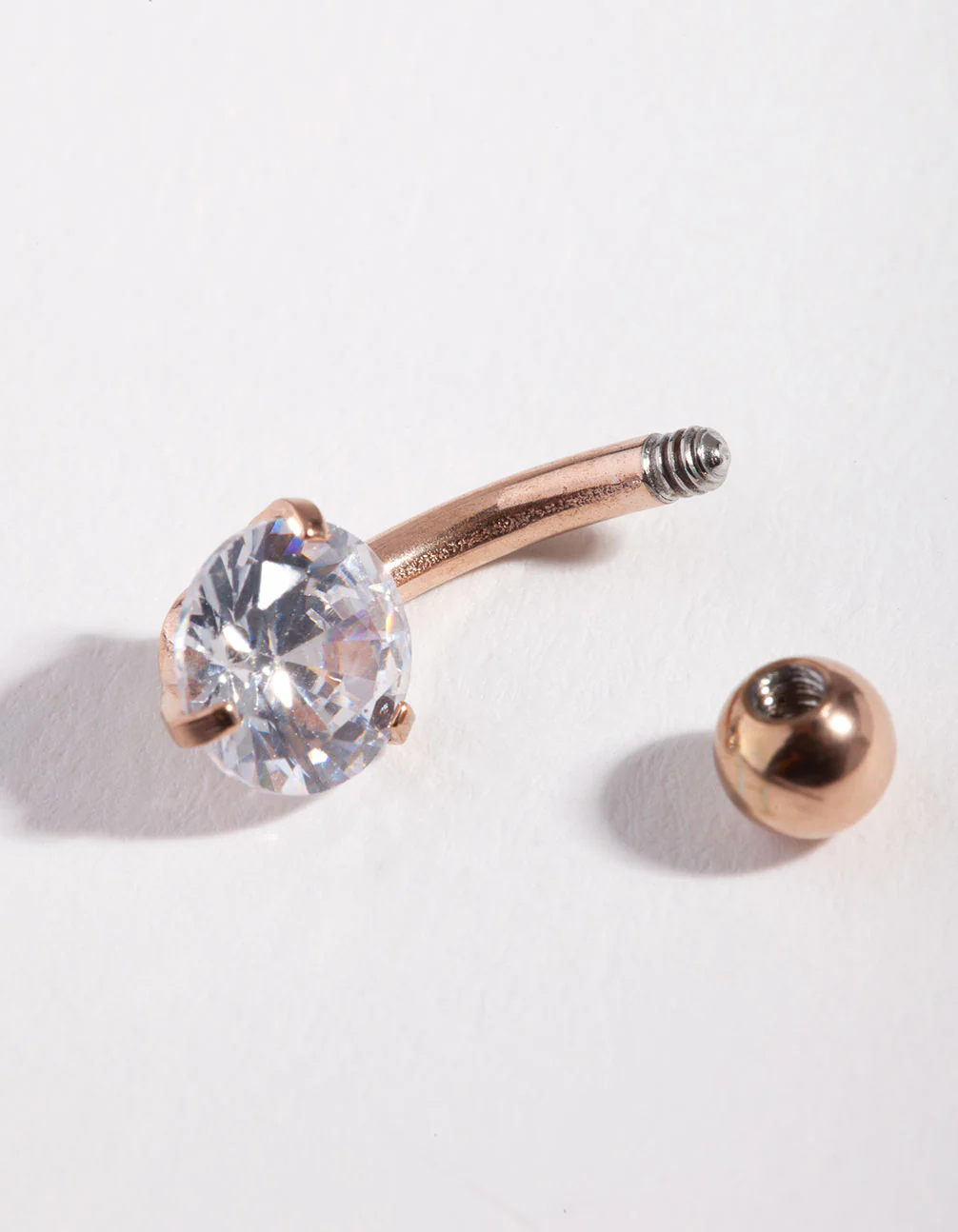 Surgical Steel Cubic Zirconia Mini Bellybutton Ring - Image 2