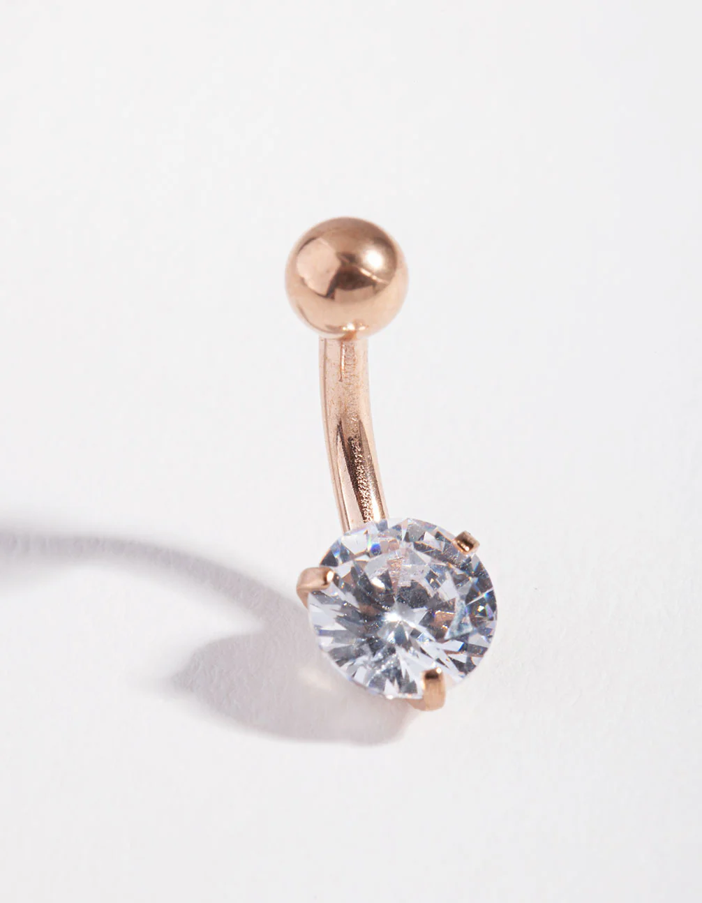 Surgical Steel Cubic Zirconia Mini Bellybutton Ring - Image 3