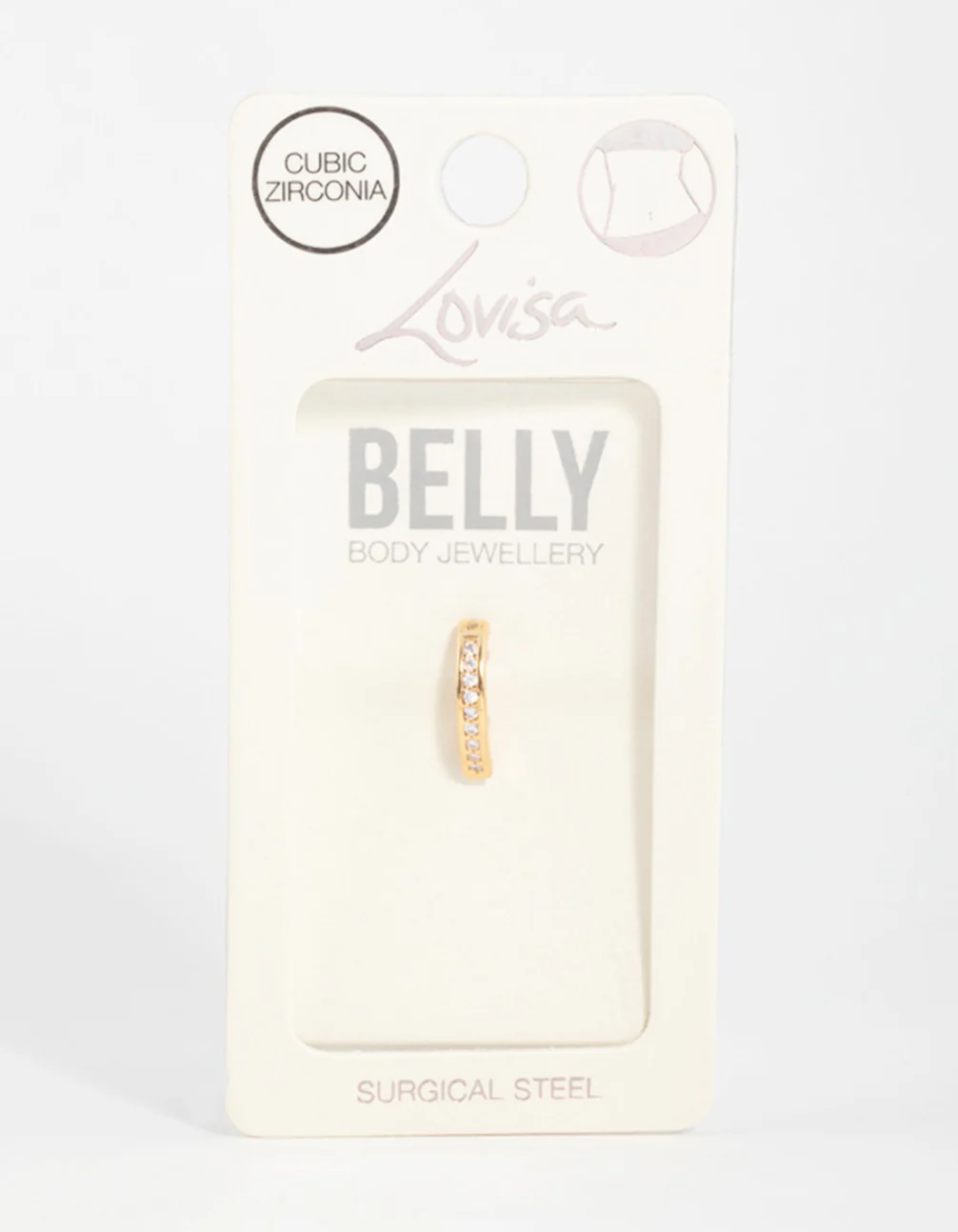 Gold Plated Surgical Steel Curved Belly Ring - Image 4