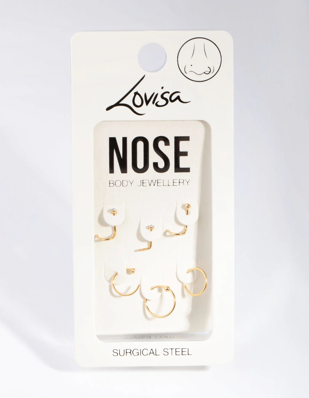 Gold Classic Mixed Nose Ring 6-Pack - Image 3