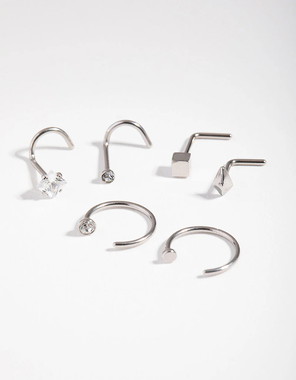 Surgical Steel Geometric Nose Ring 6-Pack