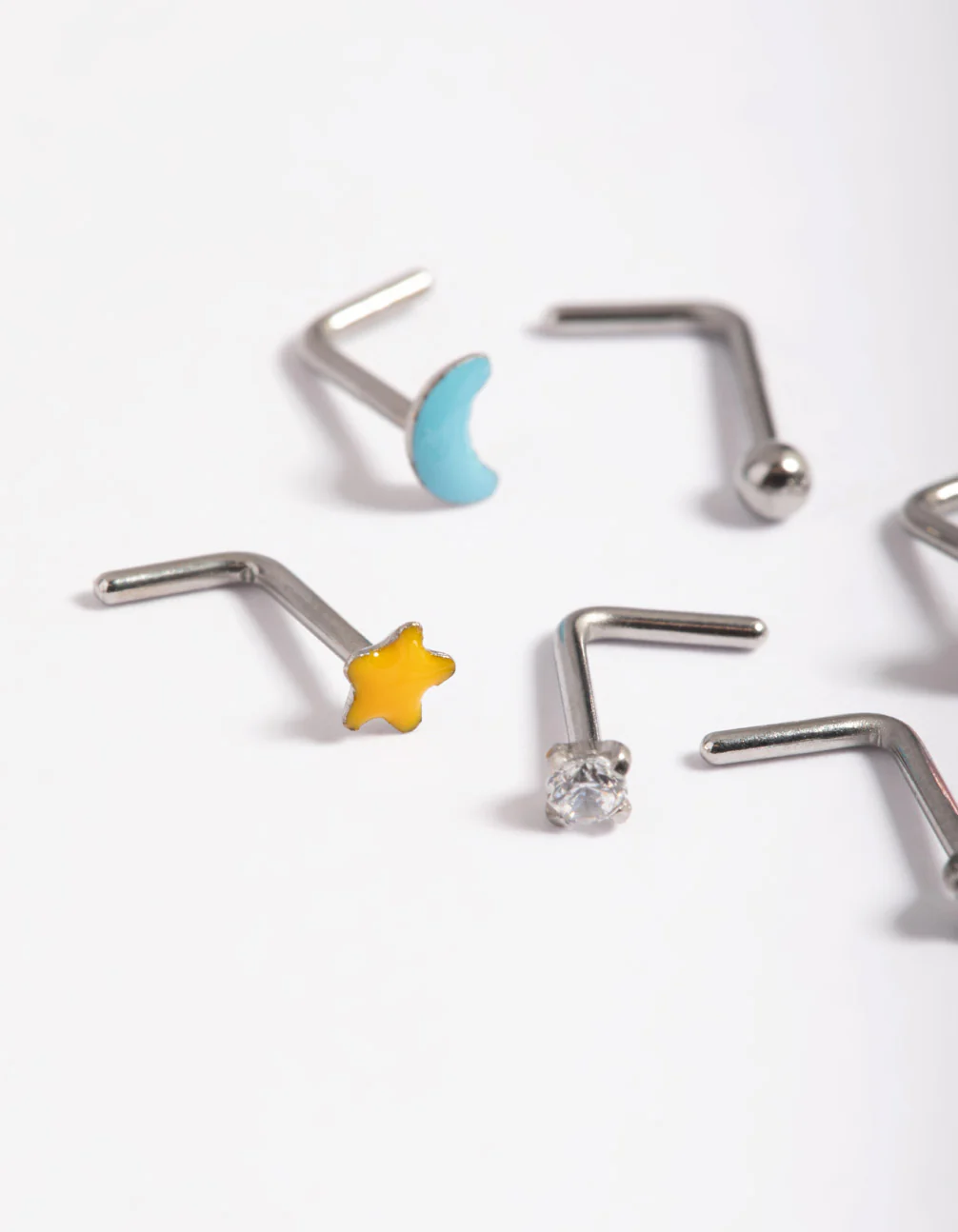 Surgical Steel Motif Nose Stud 6-Pack - Image 2