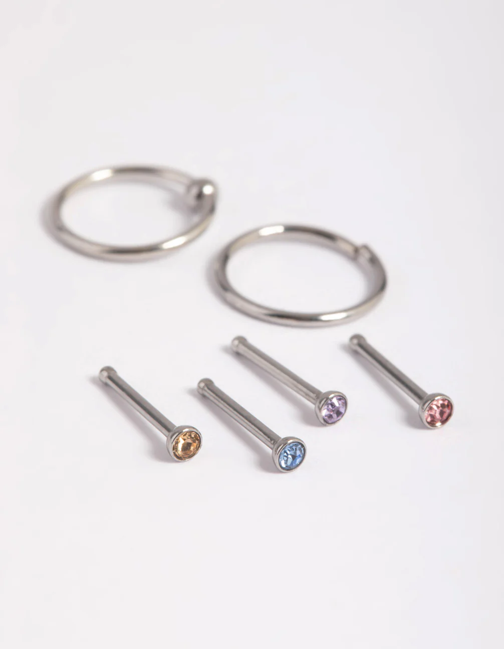 Surgical Steel Pastel Nose Stud 6-Pack - Image 2