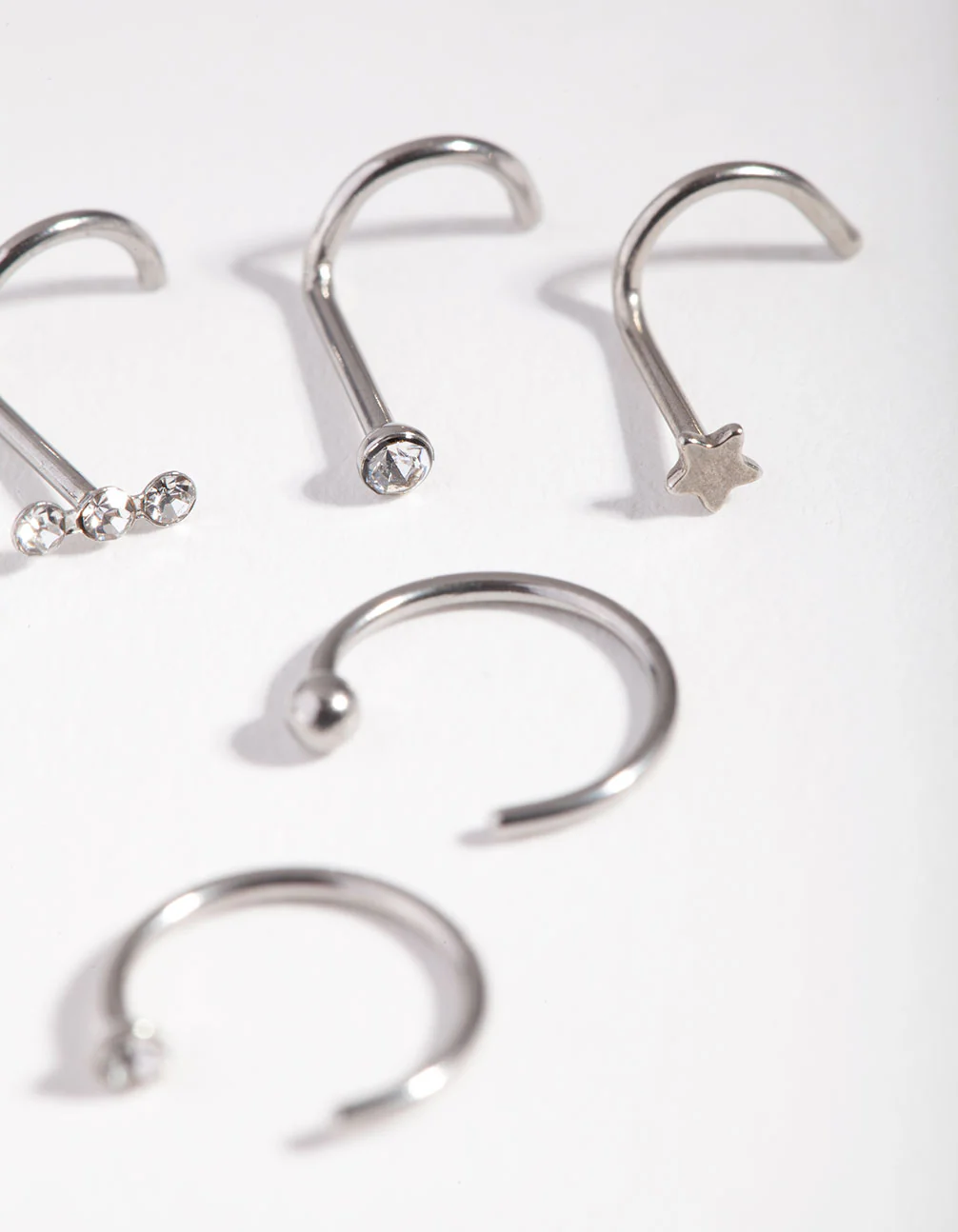 Surgical Steel Starry Diamante Nose Piercing 6-Pack - Image 3