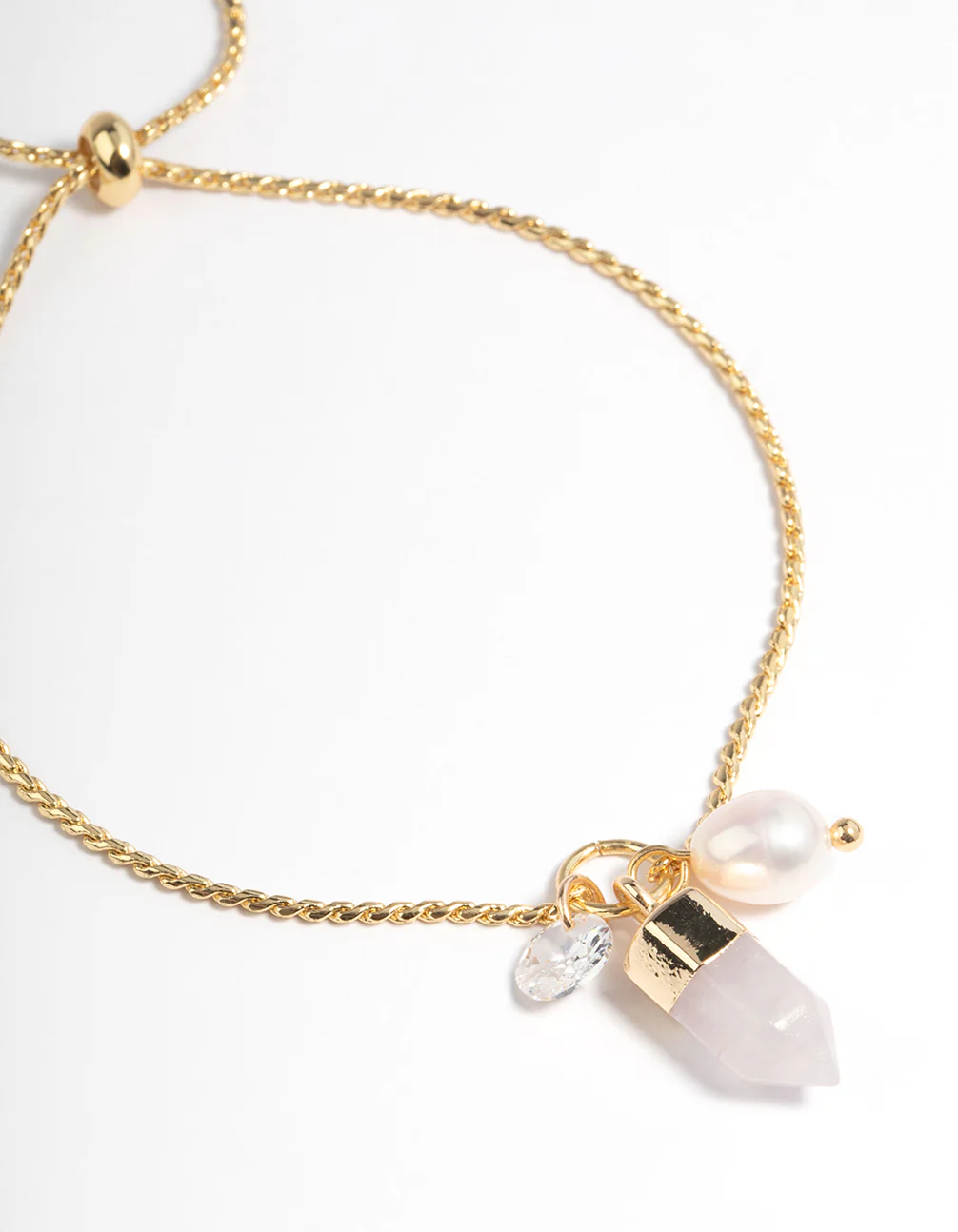 Gold Plated Multi Cluster Freshwater Pearl Toggle Bracelet - Image 2