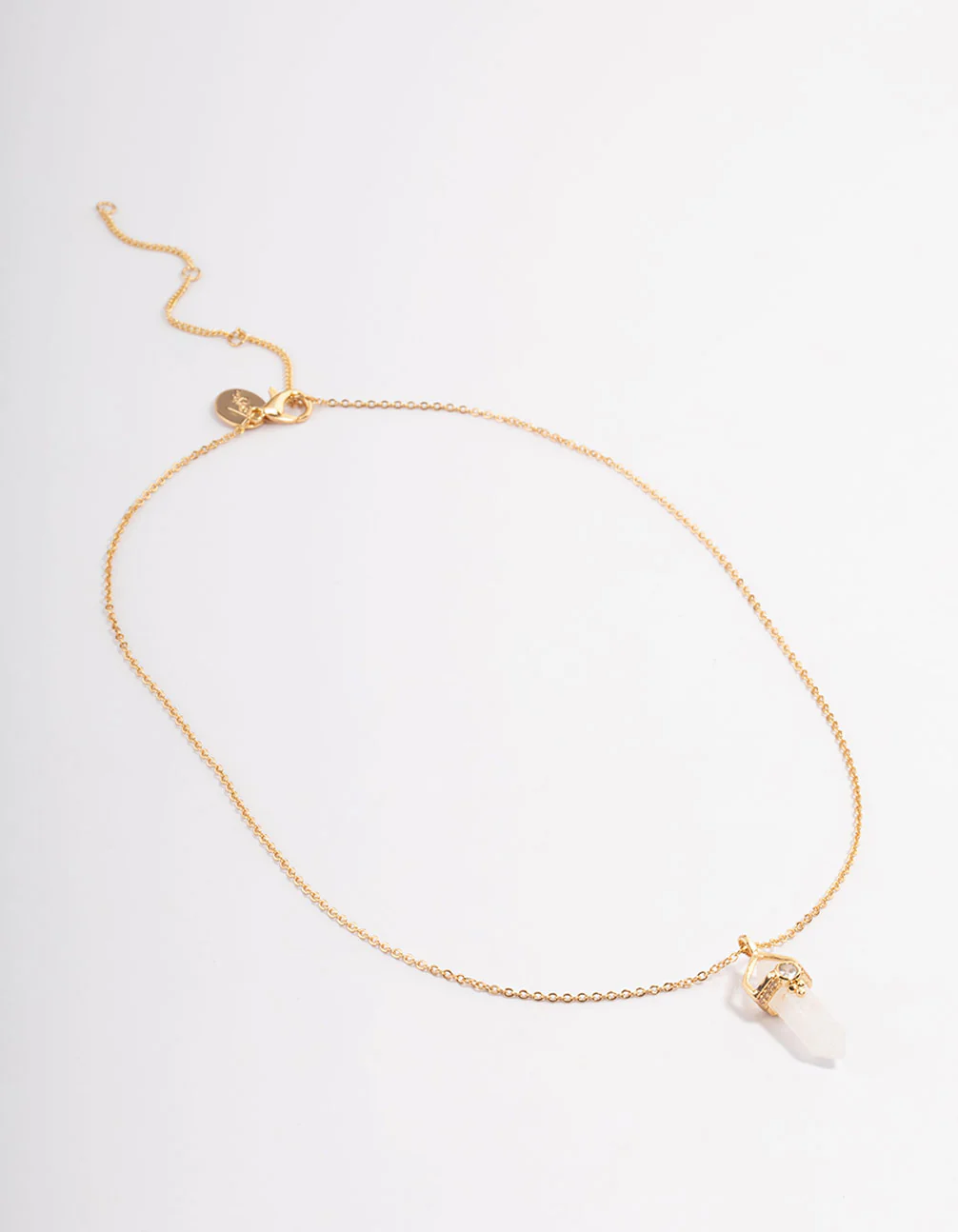 Gold Plated Semi Precious & Diamante Fine Chain Necklace - Image 2