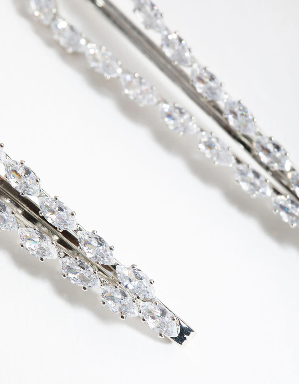 Silver Cubic Zirconia Marquis Pack Clips - Image 2
