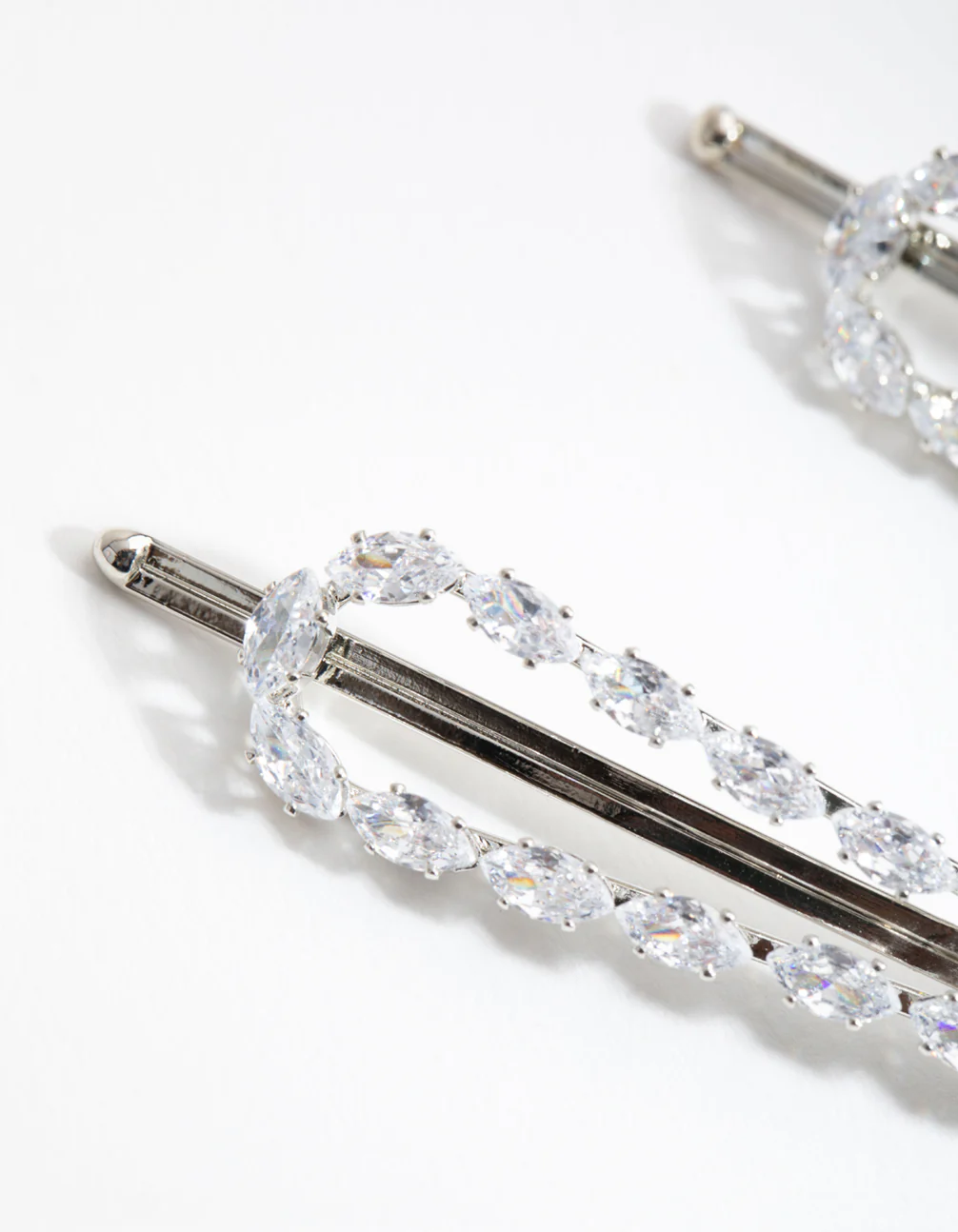 Silver Cubic Zirconia Marquis Pack Clips - Image 3