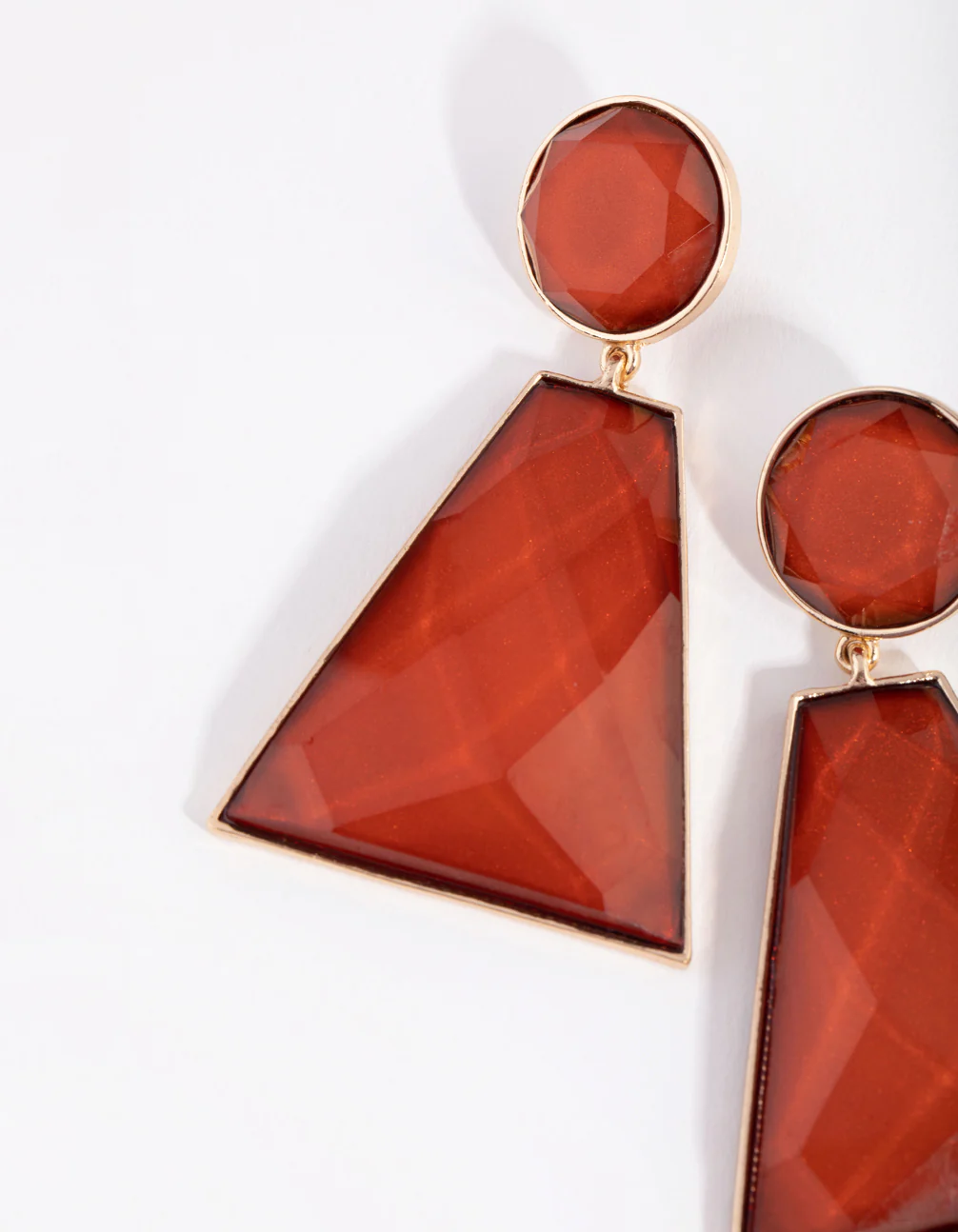Gold Foil Stone Drop Earrings - Image 3