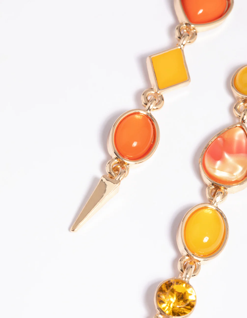 Orange Stone Drop Earrings - Image 4