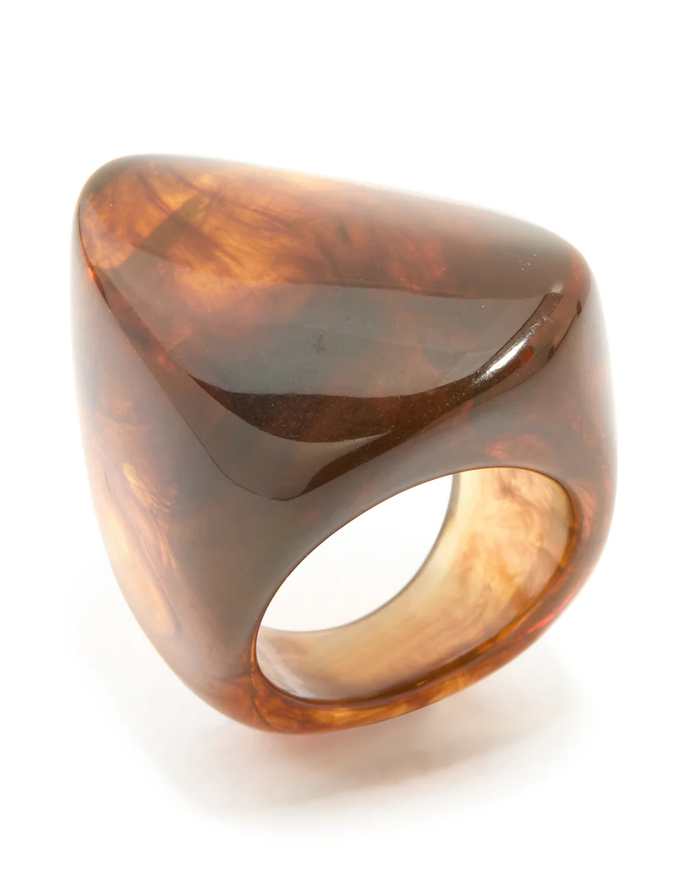 Brown Acrylic Obtuse Large Ring - Image 2