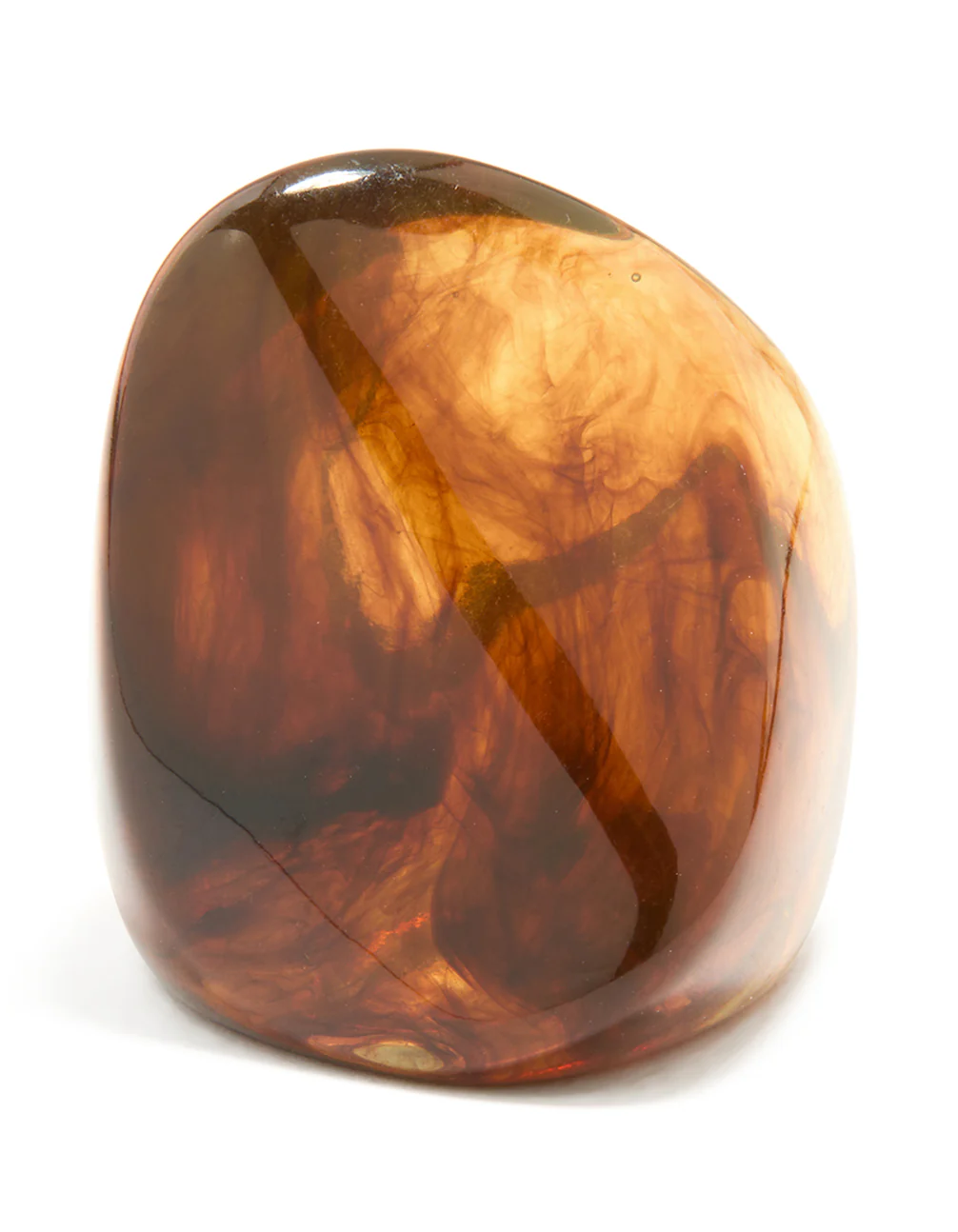Brown Acrylic Obtuse Large Ring - Image 3