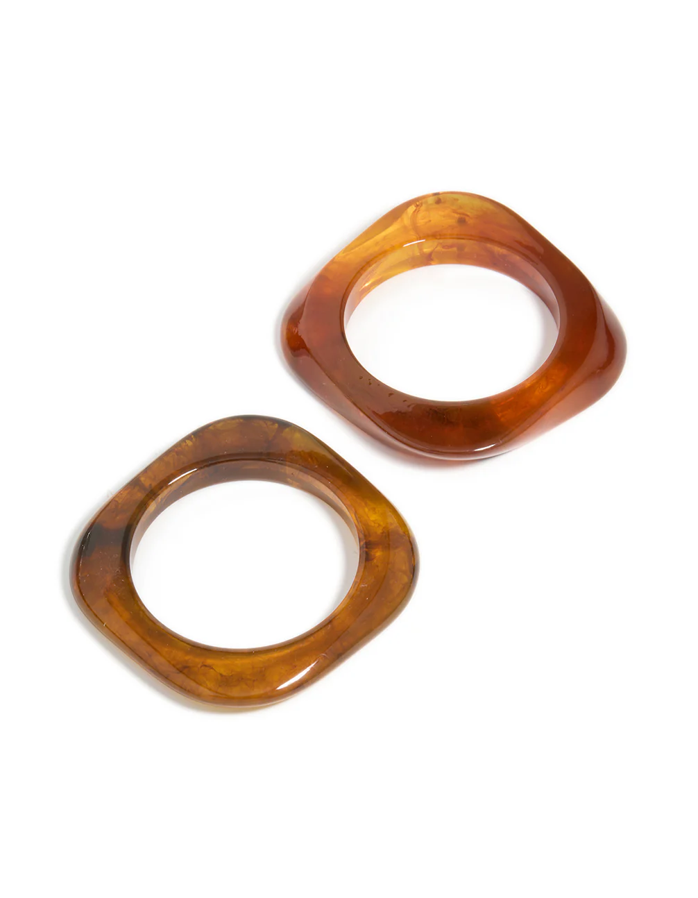 Brown Acrylic Thin Square Bangles 2-Pack - Image 2
