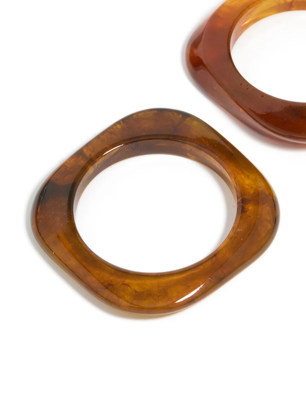 Brown Acrylic Thin Square Bangles 2-Pack - Image 3