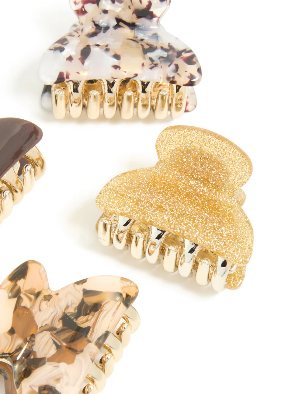 Brown & Gold Acrylic Claw Clips 4-Pack - Image 3