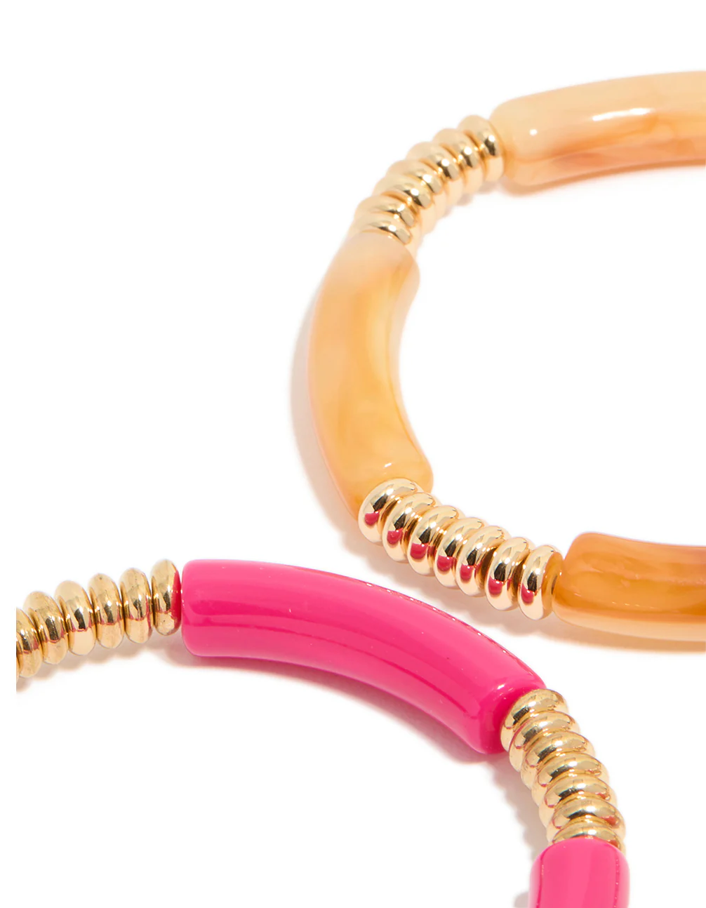 Brown & Pink Acrylic Stretch Bracelets 4-Pack - Image 2