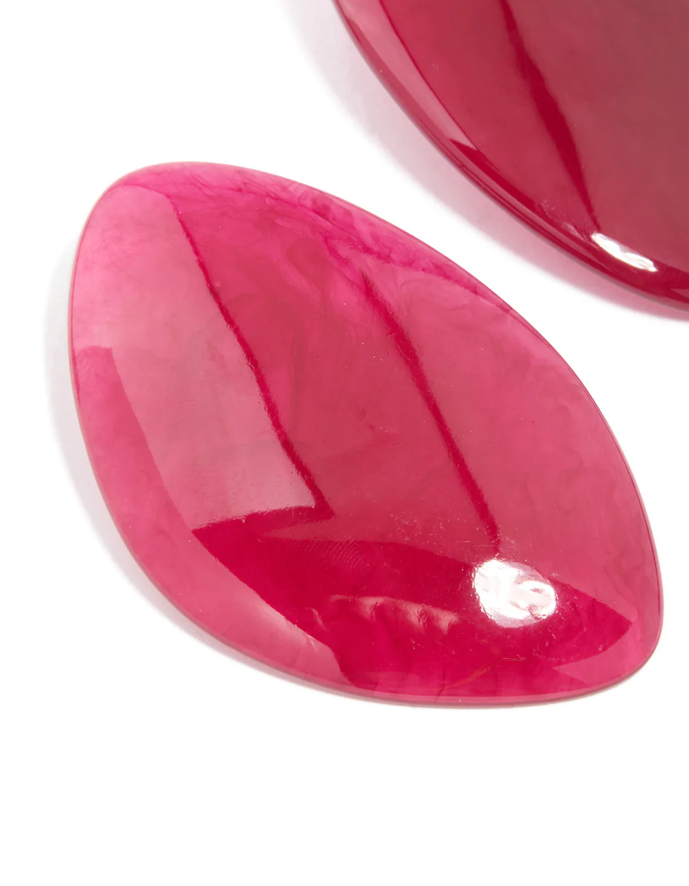 Burgundy Acrylic Statement Drop Earrings - Image 4