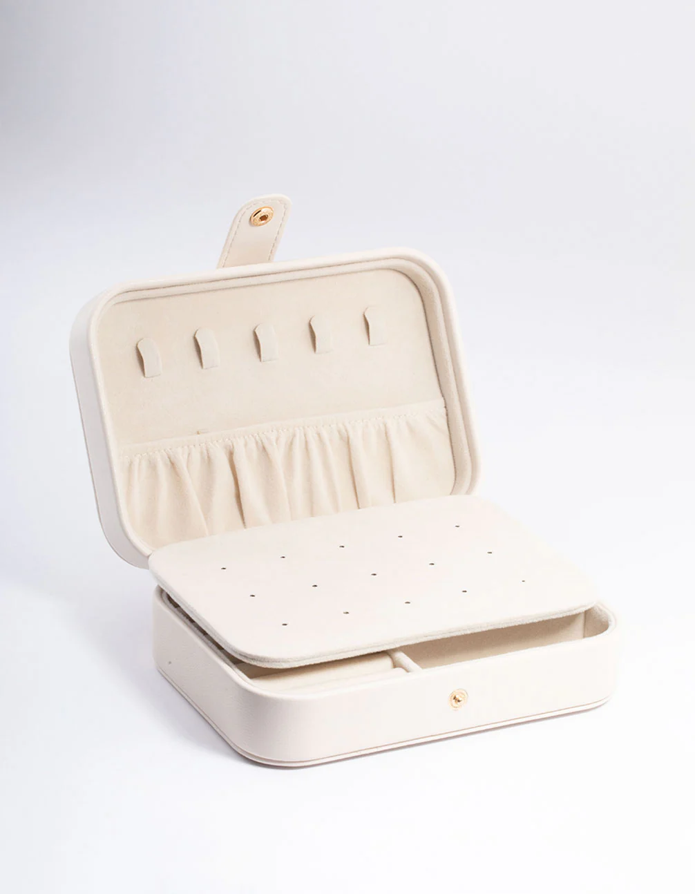 Cream PU Leather Vanity Jewellery Box - Image 4