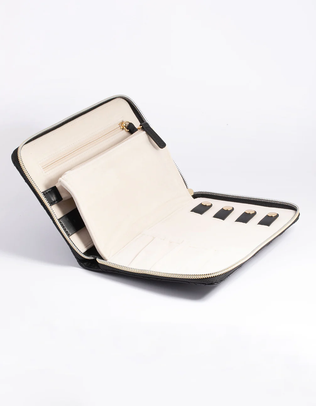 Black Quilted Jewellery Case - Image 4