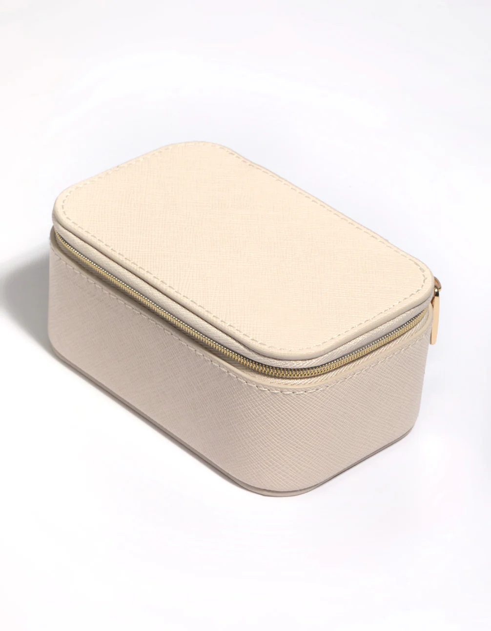 Cream PU Leather Rectangle Jewellery Box - Image 2