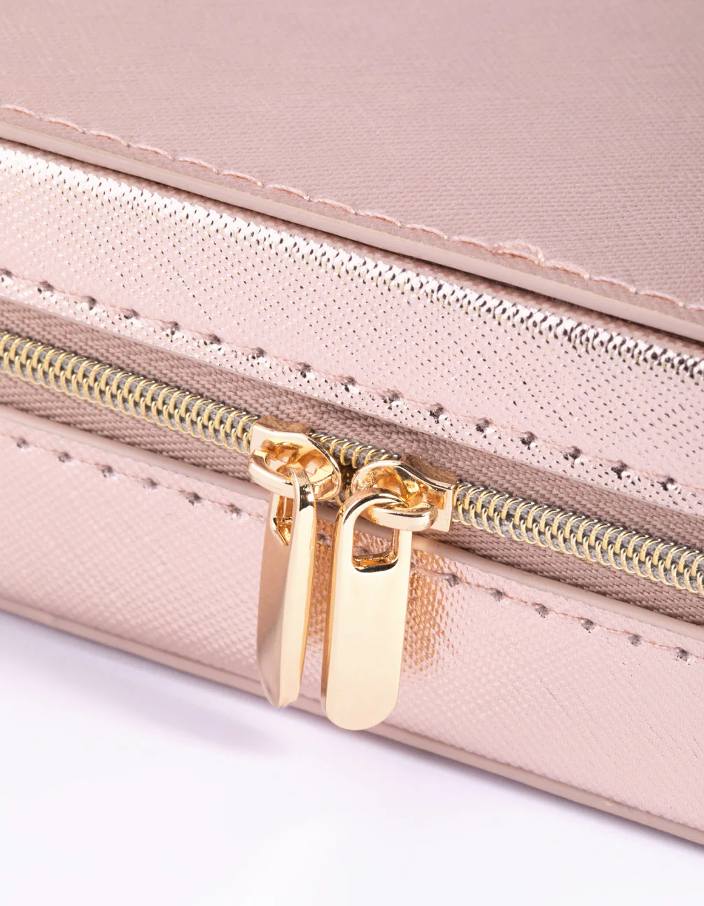 Rose Gold Faux Leather Iridescent Jewellery Box - Image 3