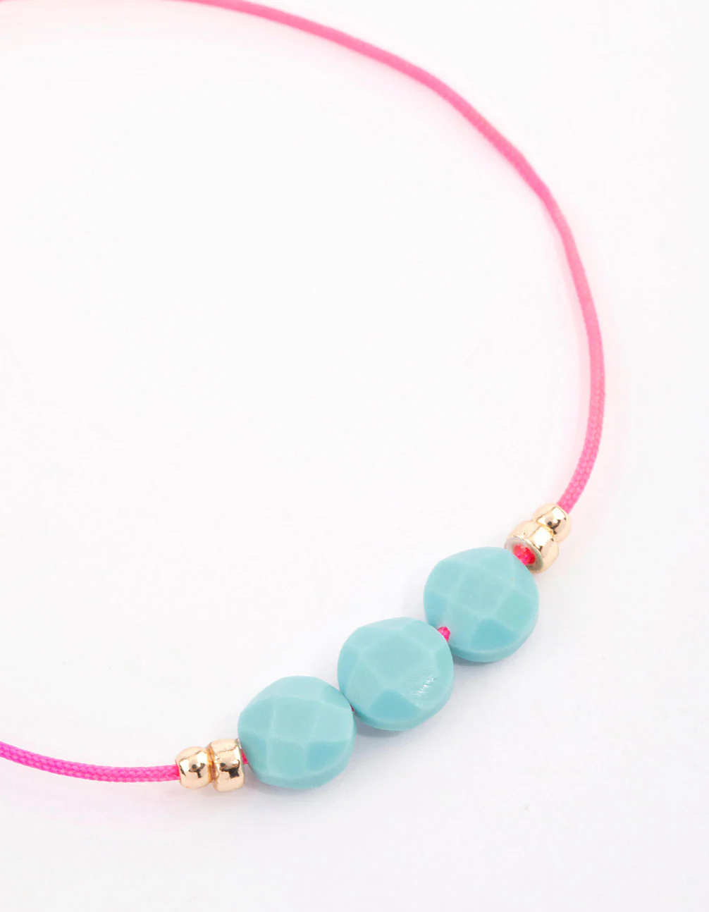 Fabric Triple Ball Stone Toggle Bracelet - Image 2