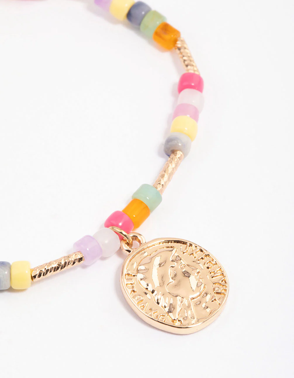Mixed Bead & Coin Pendant Bracelet - Image 2