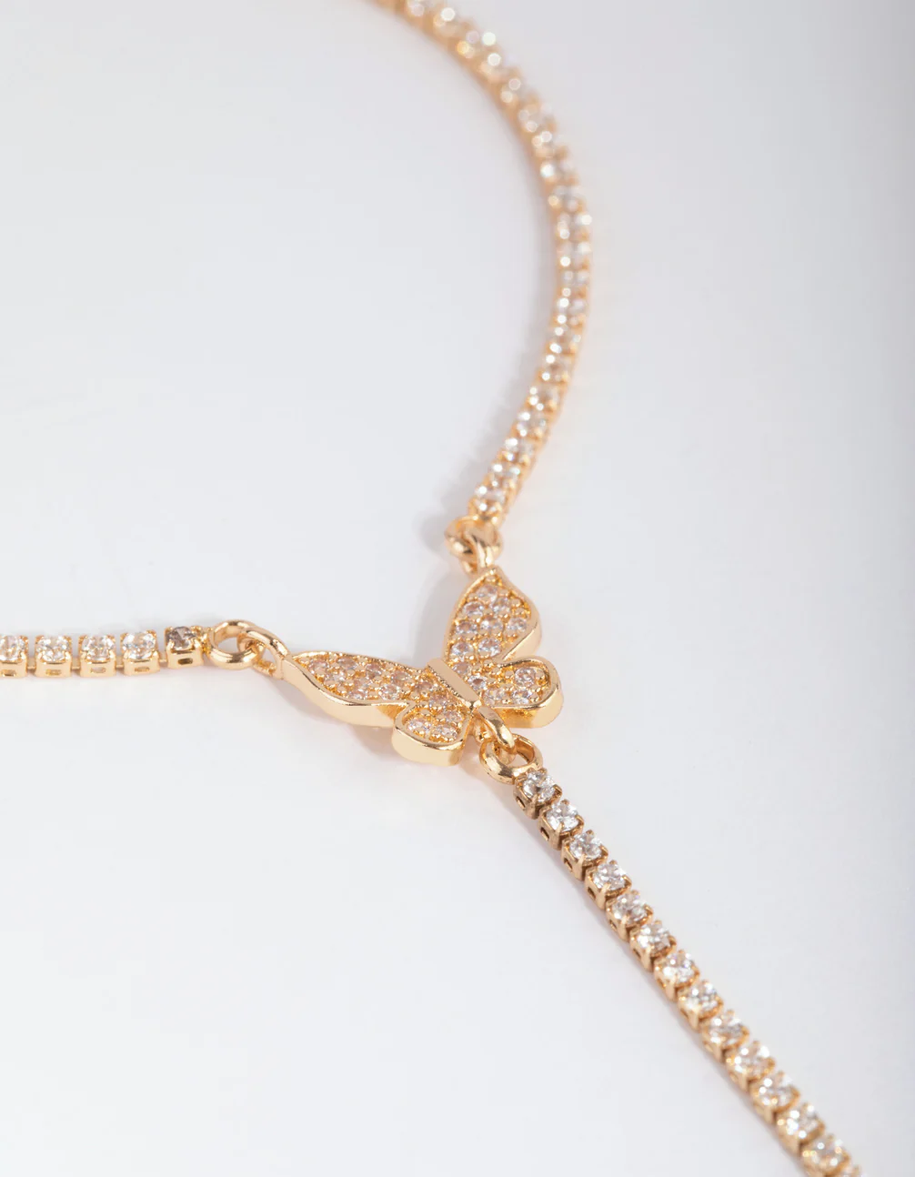 Gold Cubic Zirconia Butterfly Hand Chain - Image 3