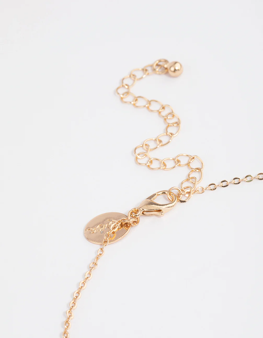 Gold Facet Beaded Smiley Face Pendant Necklace - Image 3