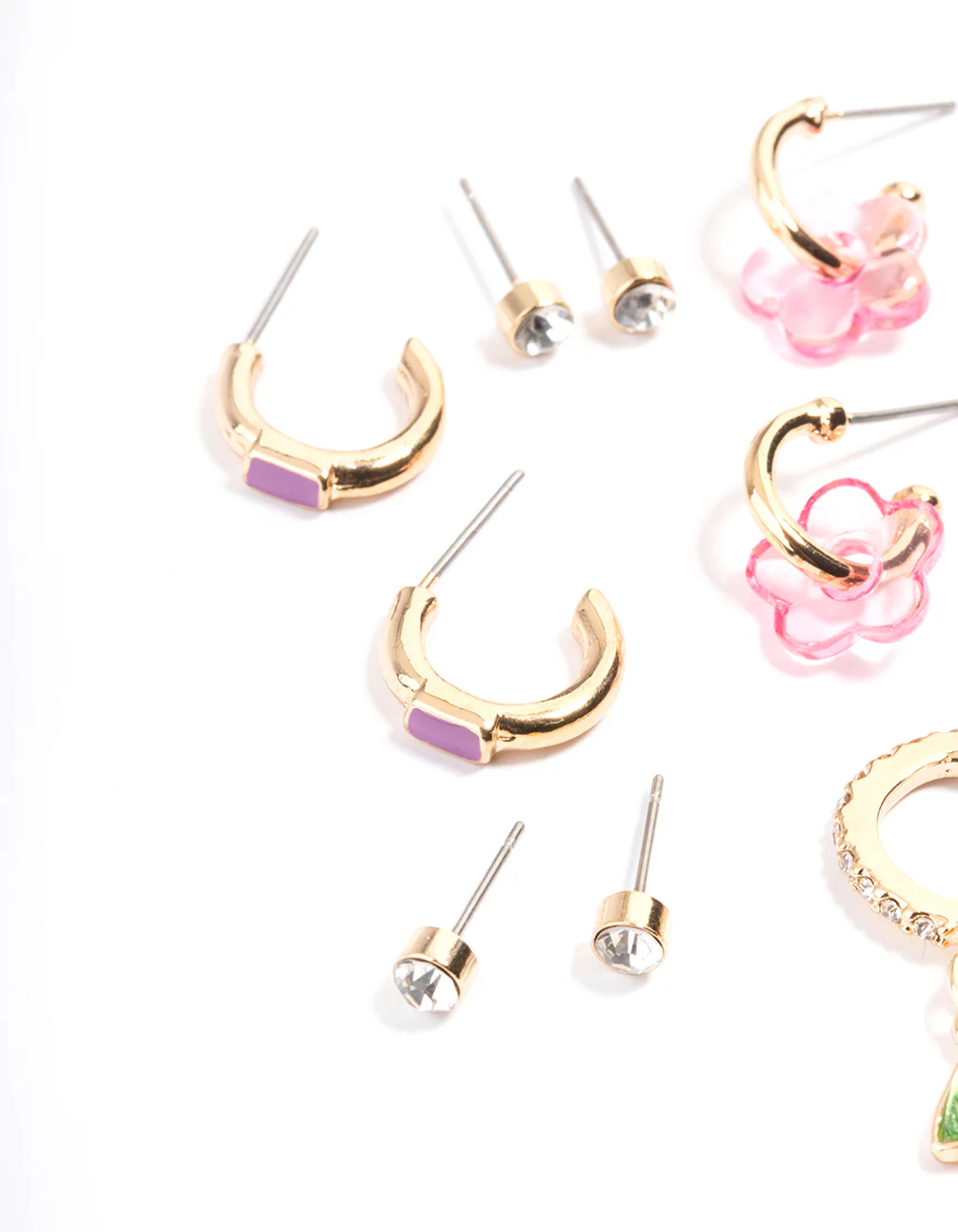 Gold Mushroom Hoop & Stud Earring 6-Pack - Image 2