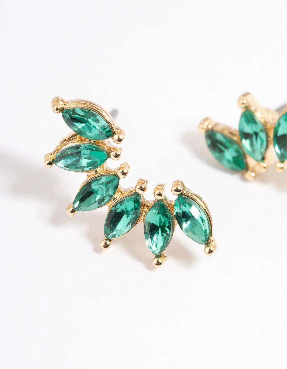 Gold Small Marquise Graduating Stud Earrings - Image 2