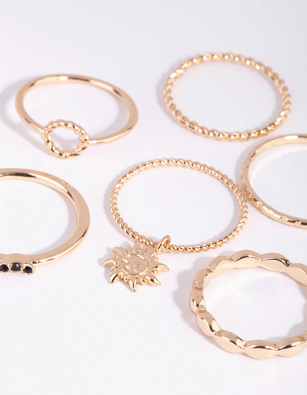 Gold Sun Charm Ring Pack - Image 2