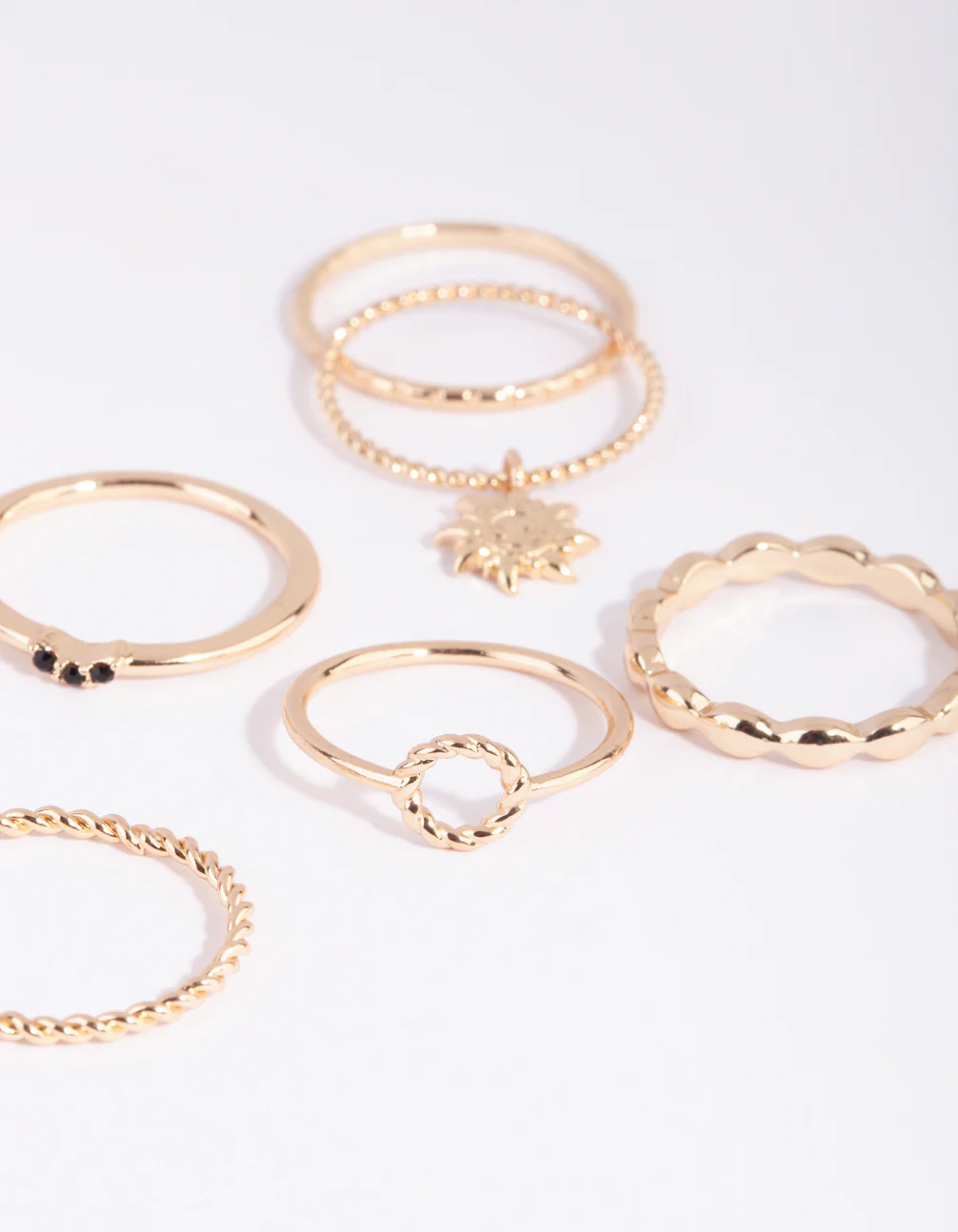 Gold Sun Charm Ring Pack - Image 3