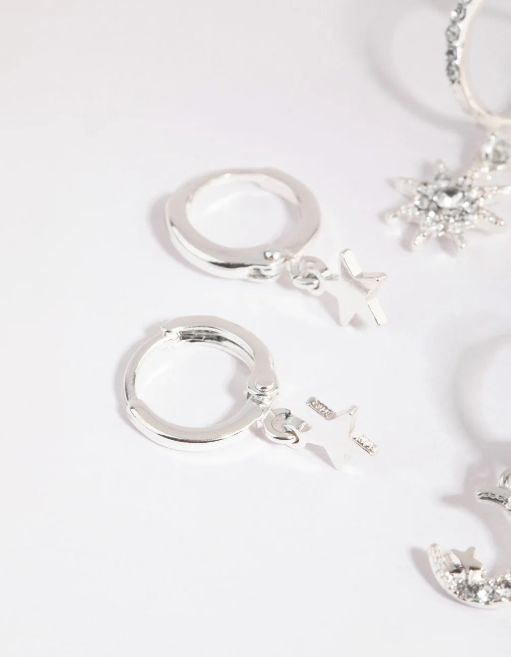 Silver Celestial Huggie Earring Pack - Image 3