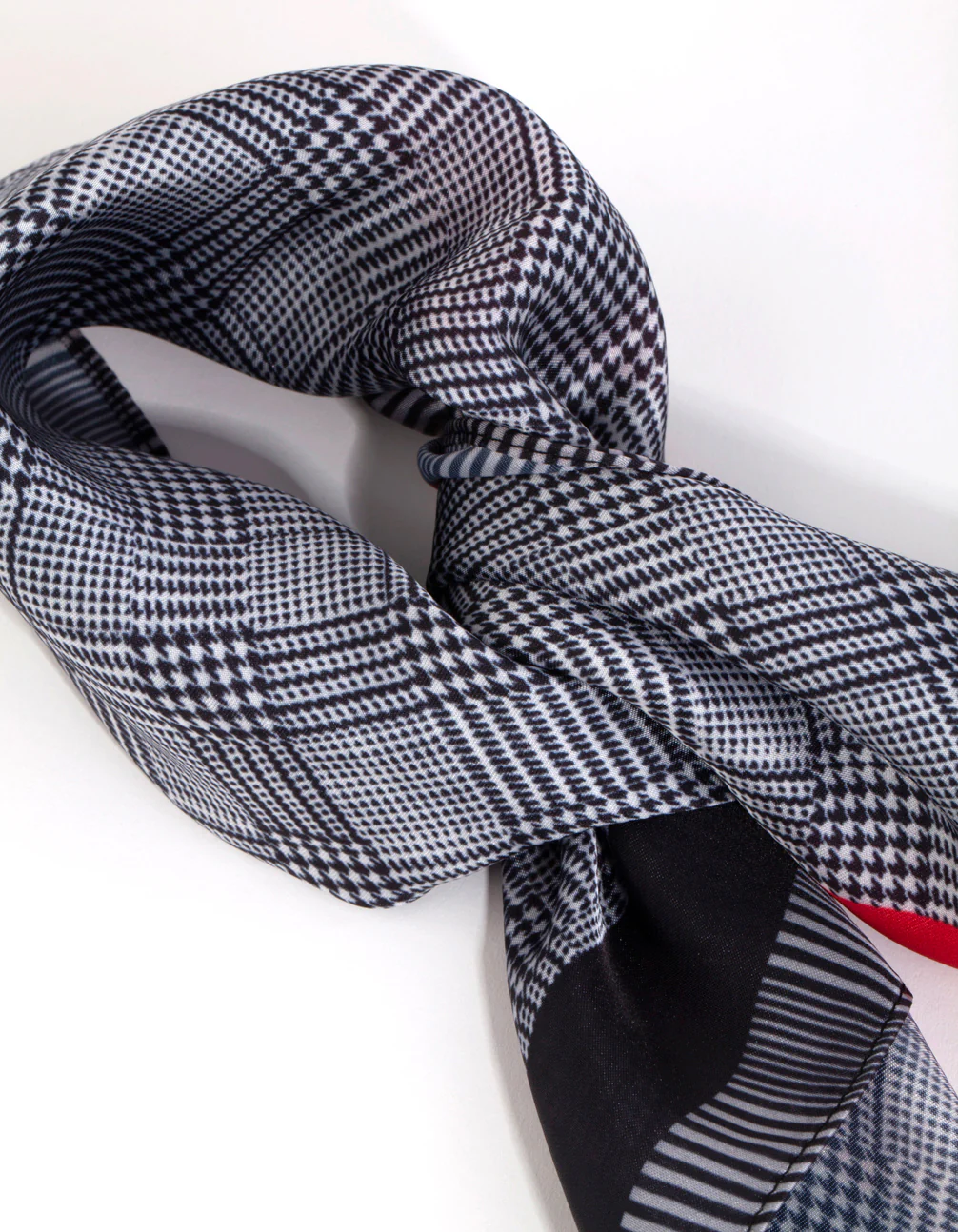 Checked Print Mini Bandana Hair Scarf - Image 2