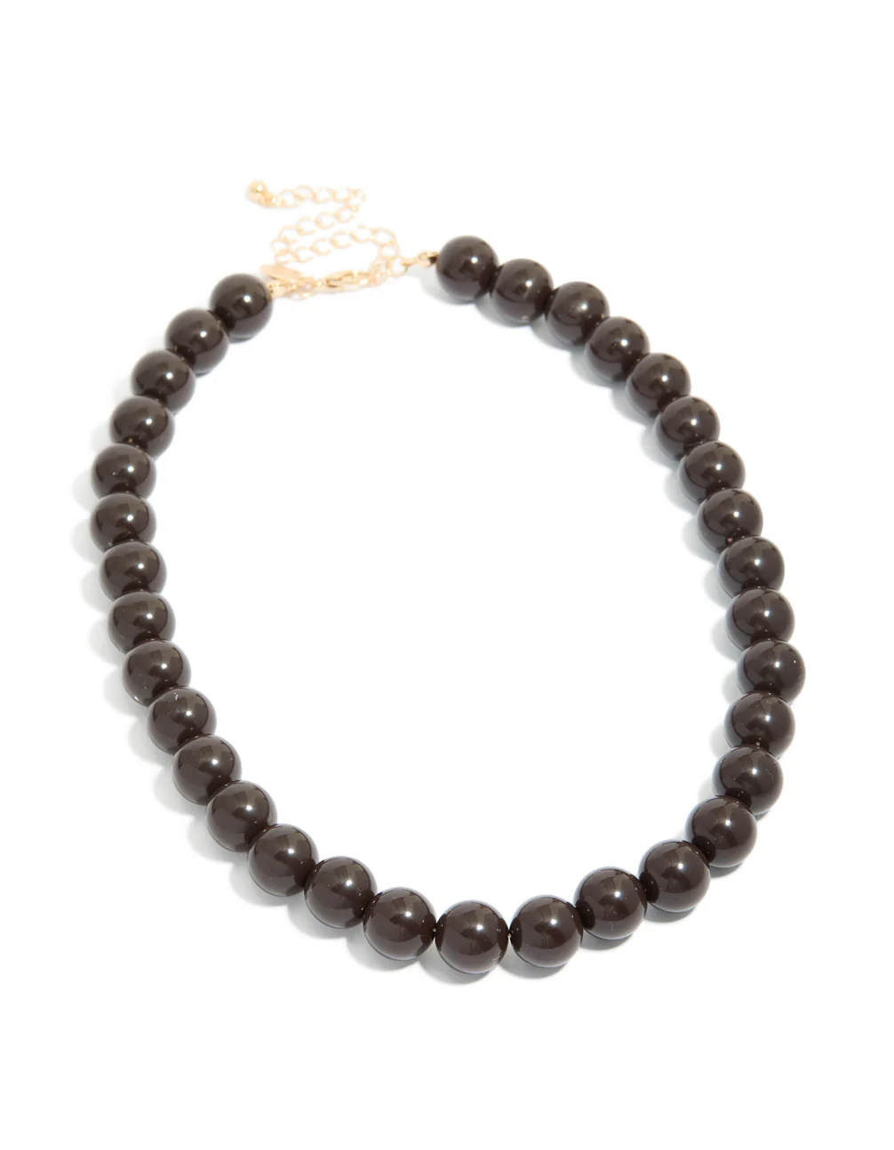 Chocolate Brown Acrylic Beaded Necklace - Image 4