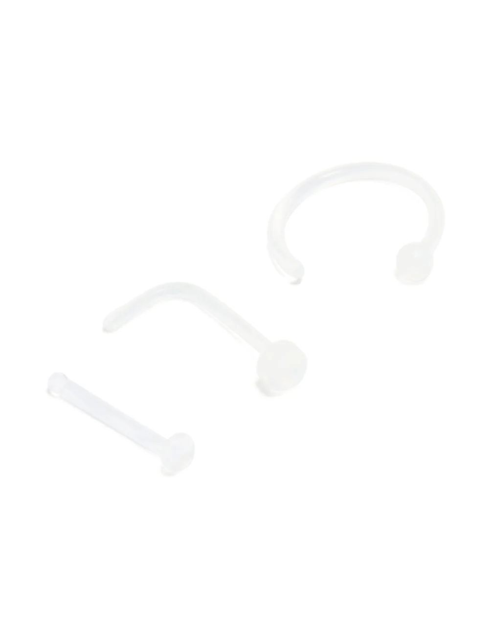 Clear Nose Ring & Studs 3-Pack