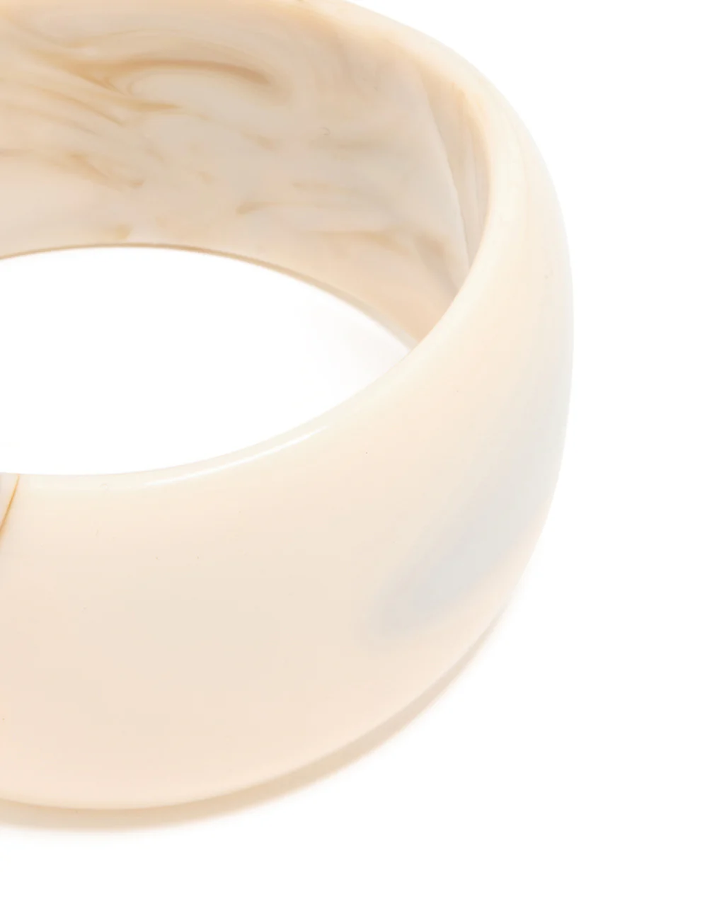 Cream Marbled Acrylic Large Bangle - Image 2