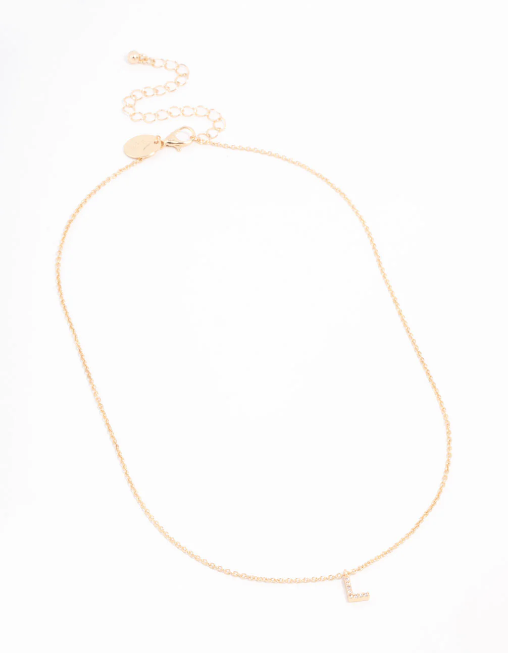 Gold Plated Cubic Zirconia Letter L Necklace - Image 2