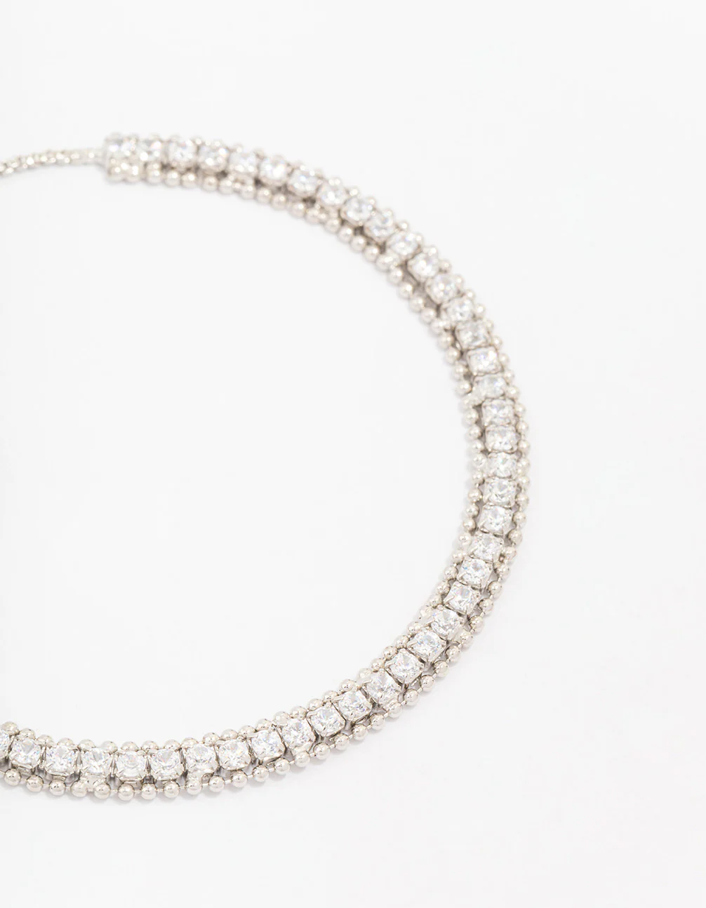 Silver Cubic Zirconia Tennis Toggle Bracelet - Image 2